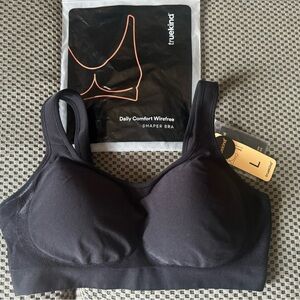 Shapermint Truekind Daily Comfort Wirefree Shaper Bra (Large, Black)